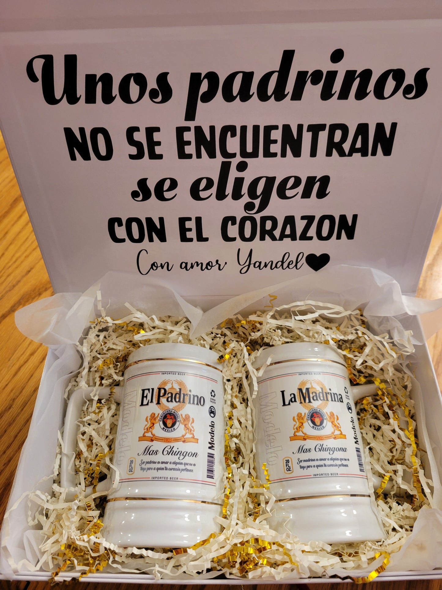 Madrina y Padrino Personalized Proposal Mug Box