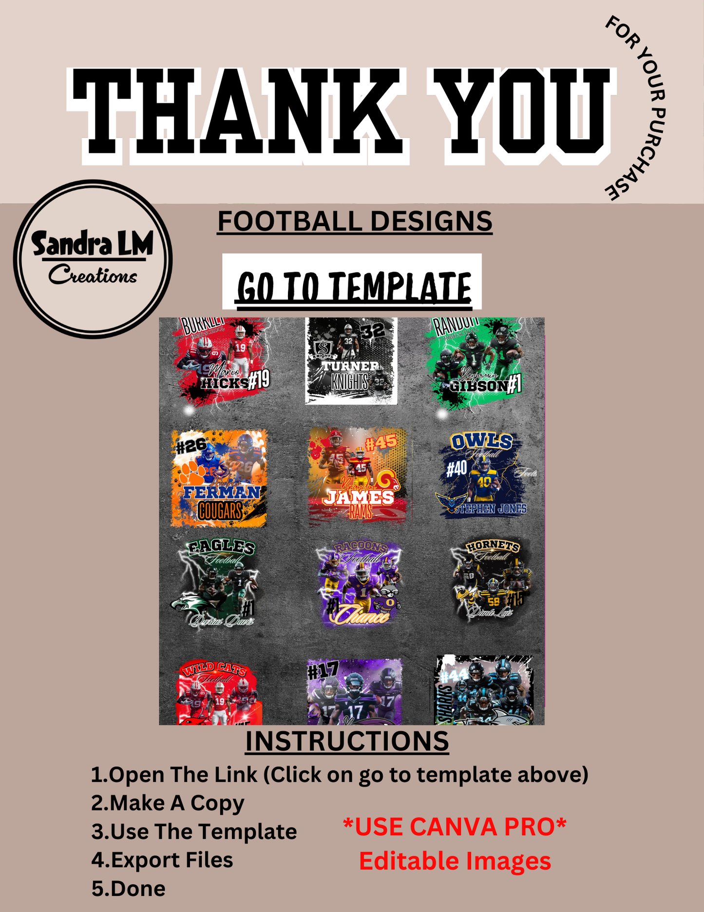 Editable Football Design