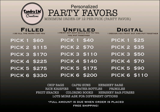 Party Favor Prices