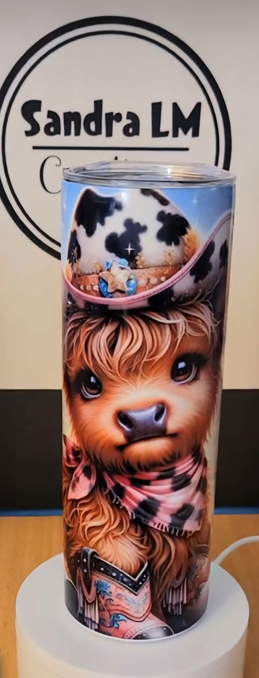 Cowgirl Cow 20 oz tumbler