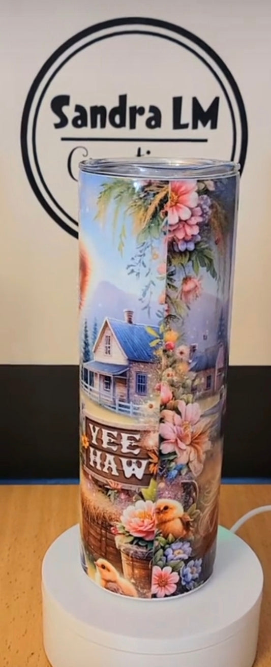 Cowgirl Cow 20 oz tumbler
